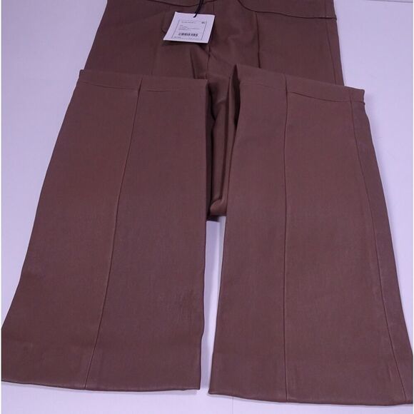 Theory Women's Slim Kick L Urban St Leather Pants Truffle Sz 00 NWT 795 - Picture 9 of 11